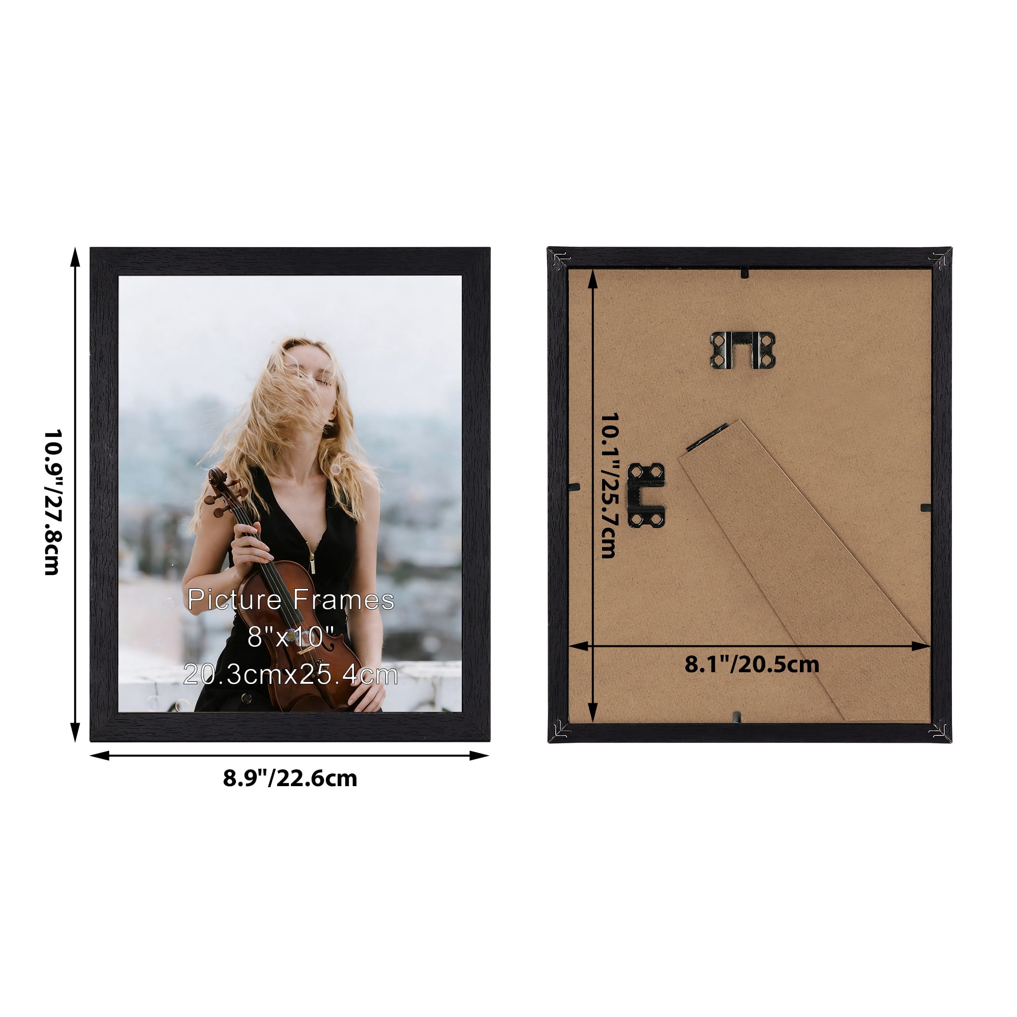 8x10 Picture Frame Set of 15, Black MDF Classic Photo Frame for Wall or Tabletop