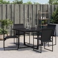 thumbnail image 3 of vidaXL Patio Chairs 4 pcs Black Steel and Textilene, 3 of 11