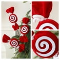 thumbnail image 4 of Uxgjfwu Christmas Tree Pick Red and White Striped Velvet Candy Lollipop Decoration for Holiday Tree Wreath and Home Festive Arrangements Indoor Outdoor Use (3PC), 4 of 6