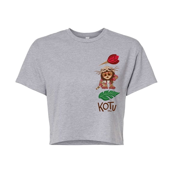 Moana - Kotu Stacked Icons - Juniors Cropped Graphic T-Shirt