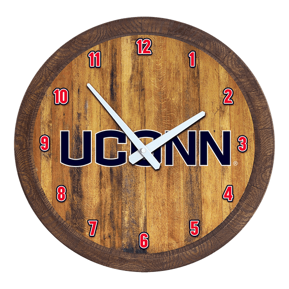 UConn Huskies: "Faux" Barrel Top Wall Clock