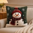 thumbnail image 2 of Christmas Snowman 3D Throw Pillow Cover, 17.72 Inch Linen Cushion Case with Cartoon Design, Winter Holiday Decor for Sofa Bed, 2 of 6