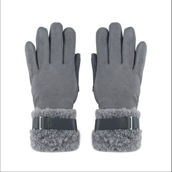 Womens Water Repellent Touchscreen Microsuede Sherpa Lined Gloves