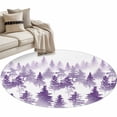 thumbnail image 2 of Purple Forest Round Area Rug 3.3 FT, Non Slip Small Entryway Kitchen Mat, Contemporary Silhouette Abstract Art Washable Soft Circular Rug Non-Shedding Door Mat for Bathroom Playroom Kids Room, 2 of 9