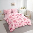 thumbnail image 3 of Feelyou Kawaii Ballet Dancer Twin Bedding Sets 7-Piece, Pink Princess Shose Bedding Comforter Set, Dreamy Bowknot Ribbon Reversible Sheet Sets, Super Cozy Room Decor, 3 of 8