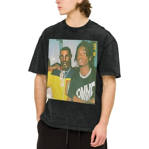 Men's Playbois Music Carti T-Shirt Washed Vintage Loose Short Sleeve Tee Top 695
