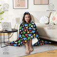 thumbnail image 4 of Wearable Blanket,Colorful Cartoon Dinosaurs with ColorBlocks Pattern Hooded Wearable Flannel Blanket for Adults & Teens,Winter Poncho Shawl Wrap Cape Cozy Anti-Pill,50"x60", 4 of 5