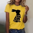 thumbnail image 2 of Icvfdpl Womens Summer Breathable Elastic Trendy T Shirts Easter Female Short Sleeve Crew Neck Rabbit Bunny Printed Tops Casual Slim Shirts Clothing Lightweight Cool Tshirt, 2 of 4