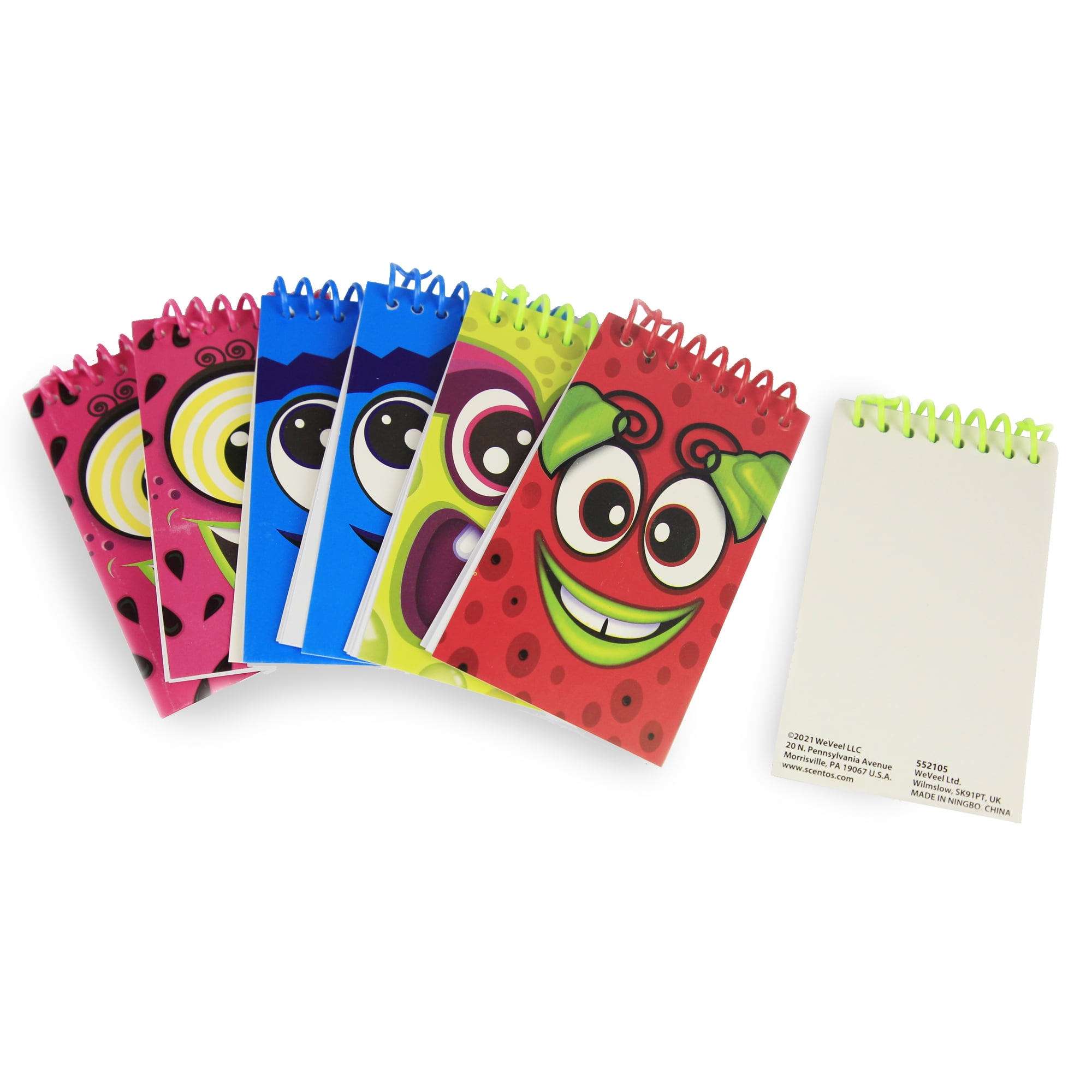 Scentos Scented Multicolor Notebook Party Favors, 8 Pack