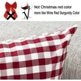 thumbnail image 2 of Red Plaid Throw Pillow Covers 18 x 18 Set of 2 Burgundy Gingham Pillow Covers 18x18 Christmas Decor for Bedroom, 2 of 6
