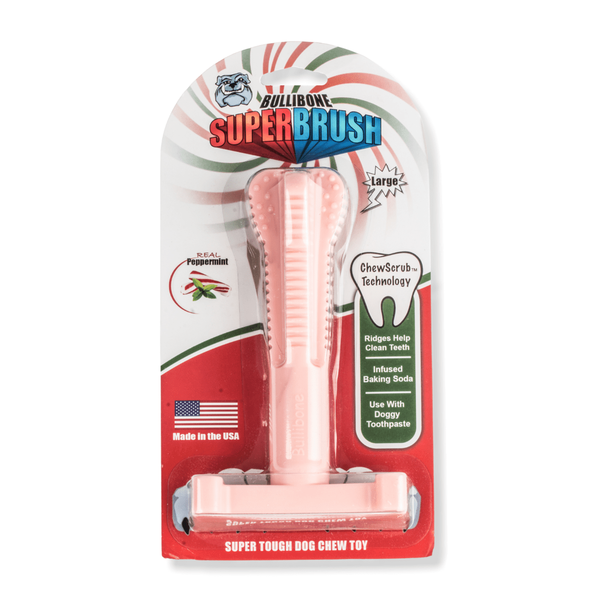 Bullibone Durable Large Dog Chew Toy Peppermint Dental Aid for Oral Hygiene