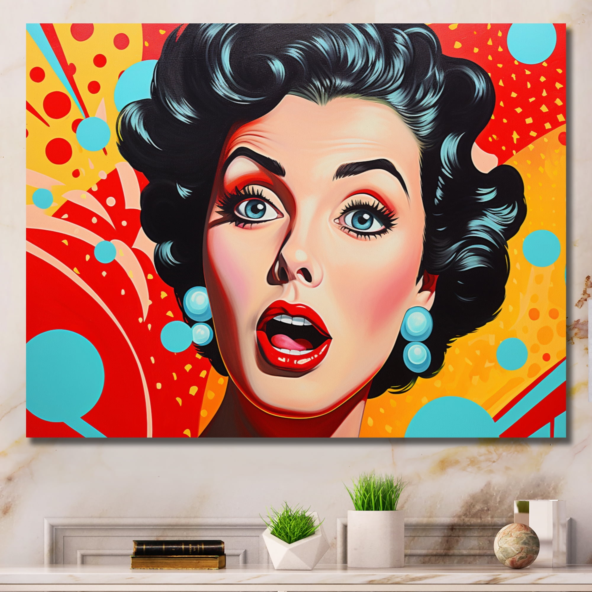 古塔つみ over print POP ART canvas blue ED11 f8294fe6-26e4-49ea-b208-