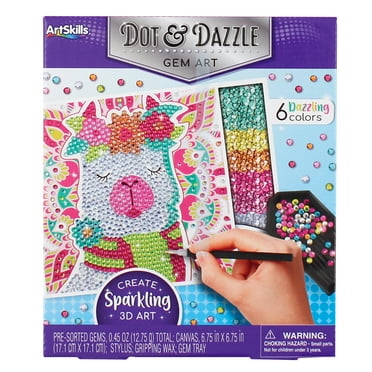 ArtSkills Mini Diamond Painting Kit for Kids, Alpaca Diamond Art Painting Kits for Kids, Girls Crafts Canvas Art Kit