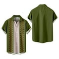 thumbnail image 5 of Camisas s Para Hombre Manga Corta Camisa de manga corta con estampado digital 3d de ocio de tendencia de moda de playa de turismo de vacaciones de verano para hombres (Green, 3XL), 5 of 5