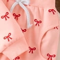 thumbnail image 5 of NAISIBABY Toddler Girls Sets, Bowknot Graphic Pullover Sweatshirt and Tapered Pants Cute Outfit 2-Piece Pink 3T, 5 of 7