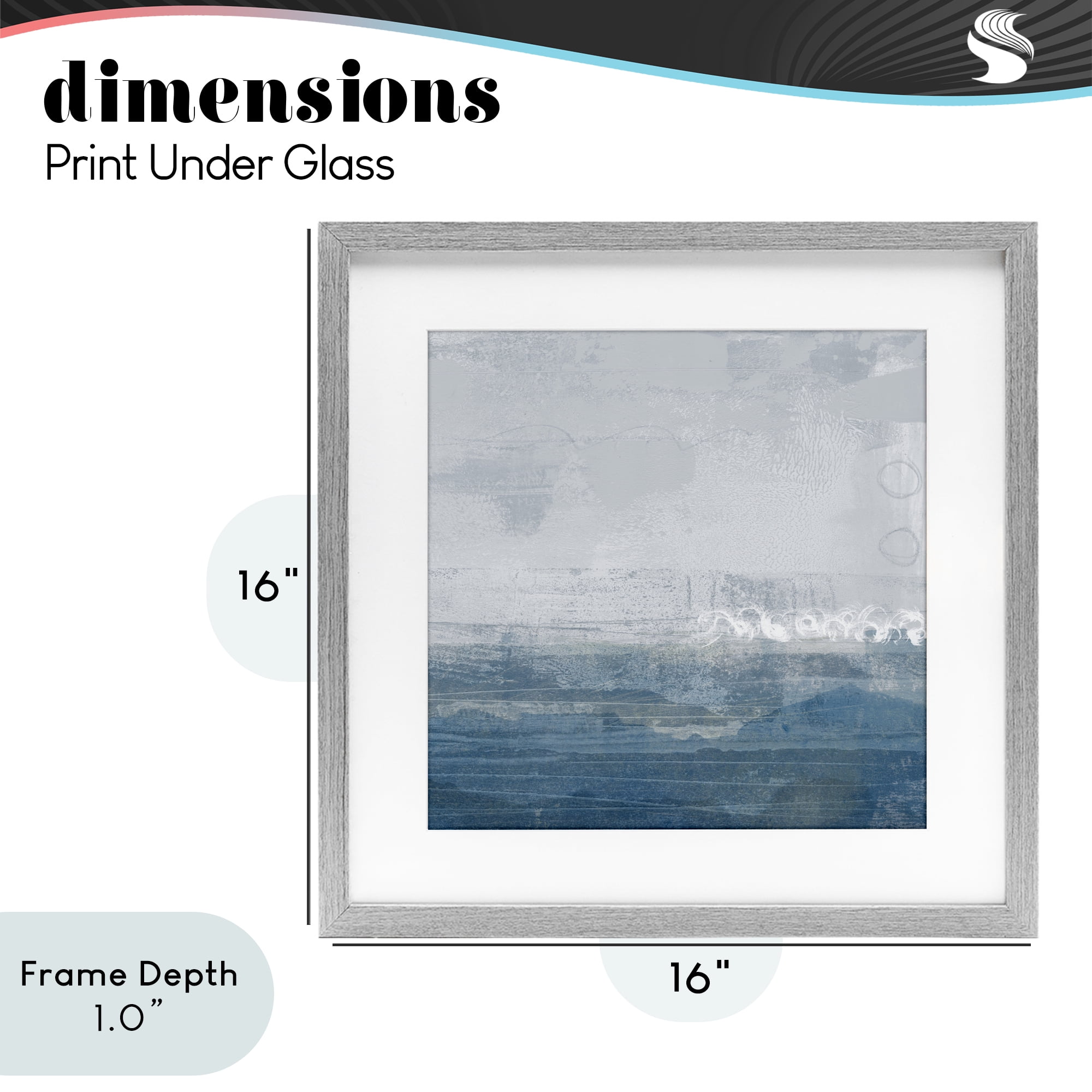 Stupell Industries Ocean Tide Abstract Gray Framed Print Under Glass, design by Dan Meneely