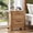Dark Wood, variant on LELELINKY Farmhouse Nightstand with Charging Station, 2-Drawer Wood End Table for Bedroom, Walnut