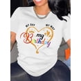 thumbnail image 1 of Camiseta de Mujer de Verano SuaveLetter Print T-Shirt, Short Sleeve Crew Neck Casual Top for Summer & Spring, Women'S ClothingFather's Day, Mother's Day, New Year, Spring Festival, Valentine's Day,, 1 of 6