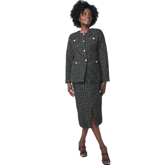 Jessica London Women's Plus Size Tweed Skirt Suit