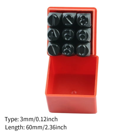 

9pcs Steel Die Number Punch Press Carving Durable Portable Metal Stamping Kit
