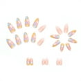 thumbnail image 3 of Fofosbeauty 24pcs Press on False Nails, Almond Fake Acrylic Nails,Colorful Flowers and Flowers Are Icy in Summer, 3 of 11