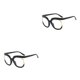 thumbnail image 2 of Sonducket Gafas cuadradas de gran tamaño con estampado de leopardo, montura grande colorida, gafas sin receta, accesorios de viaje para el Negro 2piezas, 2 of 6