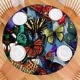 thumbnail image 2 of Multicolor Butterfly Group Pattern Round Fitted Tablecloth with Elastic Edge,Dining Table Cover Waterproof,Outdoor Round Tablecloth for Camping,Dining,Indoor and Outdoor, 2 of 7