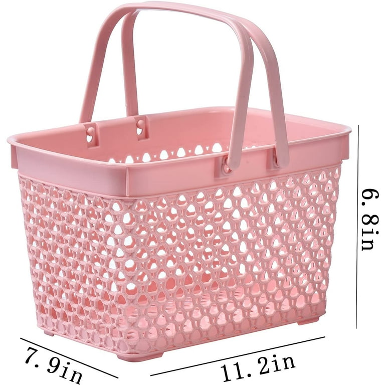 WOAIWOJIA Large Plastic cleaning caddy Basket Portable Shower Caddy Tote  Organizer Basket with Handle for Bathroom, Bedroom, Kitchen, College Dorm