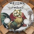 thumbnail image 2 of Welcome To Our Farmhouse Round Tablecloth 60 inches Barn Chicken Sunflower Wood Grain Waterproof Oil-Proof Table Cloth Round Table Cover for Holiday Party Picnic Dinner Decor Indoor and Outdoor Use, 2 of 9