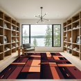 thumbnail image 2 of ODIKA 3'x5' Machine Washable Non-Slip Area Rug, Modern Burgundy High Traffic Rug, Brown, 1279358, 2 of 7