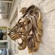 thumbnail image 5 of Escultura artística montada en la pared con cabeza de león, decoración artística colgante hecha a mano con hueco 3d de León dorado, 100% nuevo, 5 of 5