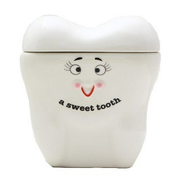 7 Inch Sweet Tooth Giant Tooth Shaped Ceramic Cookie Jar Figurine