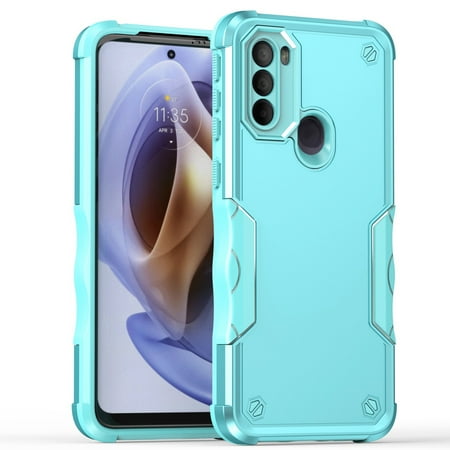 Shoppingbox Case for Motorola Moto G31, Ultra-Thin Hybrid Case Heavy Duty Dual Layer Shockproof Protection Cover - Mint