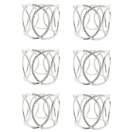 

Baiwo 6Pcs Serviette Buckles Multi-purpose Sturdy Minimalist Design Table Decoration Napkin Rings for Wedding