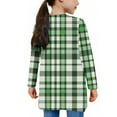 thumbnail image 4 of PWPSG Teen Girl Casual Cardigan Color Block Tunic Tops Lightweight Open Front Long Sleeve Top Fashion Daily Outfits with Pockets Green 5 Years, 4 of 7