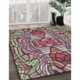 thumbnail image 3 of Ahgly Company Machine Washable Indoor Rectangle Transitional Velvet Maroon Purple Area Rugs, 6' x 9', 3 of 7