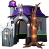 Airblown Halloween Inflatable Haunted House with Dead Tree, Rising Ghost and Light Show, 9' Tall x 10' Long