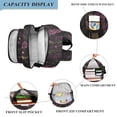 thumbnail image 3 of FORMRS Unisex School Backpack 17" Student Travel Bag with Laptop Compartment, Dark Purple Floral Pattern, 3 of 7