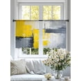 thumbnail image 4 of Abstract Graffiti Sheer Curtains for Living Room Bedroom, Light-filtering Sheer Curtain, Watercolor Gray Yellow LigRod Pocket Voile Window Treatment Drapes, 52’’Wx54’’L, 2 Panels Set, 4 of 7