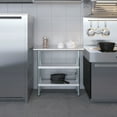 thumbnail image 6 of AmGood 14 in. x 36 in. Stainless Steel Table with Two Undershelves | Metal Utility Kitchen Prep Work Table | NSF, 6 of 9