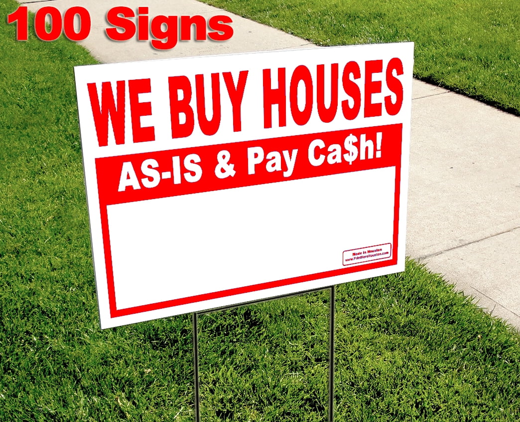 4X We Buy Houses Top Cash Paid Yard Bandit Signs Your Phone Number Real Estate 