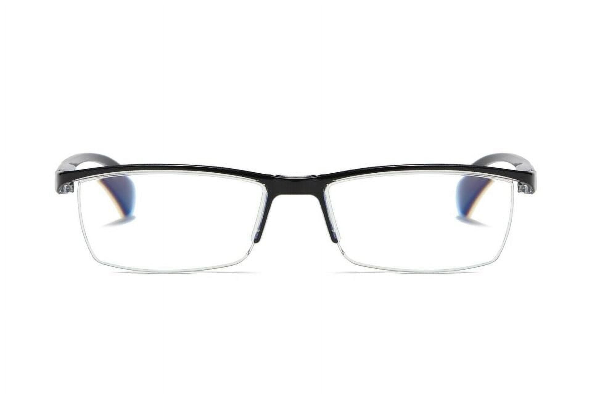 YIYOUZQT 10 Pack Spring Hinge Readers Computer Reading Glasses Blue Light Blocking, Fashion Rectangular Rimless Readers for Women Men Lightweight & Comfortable Anti Glare