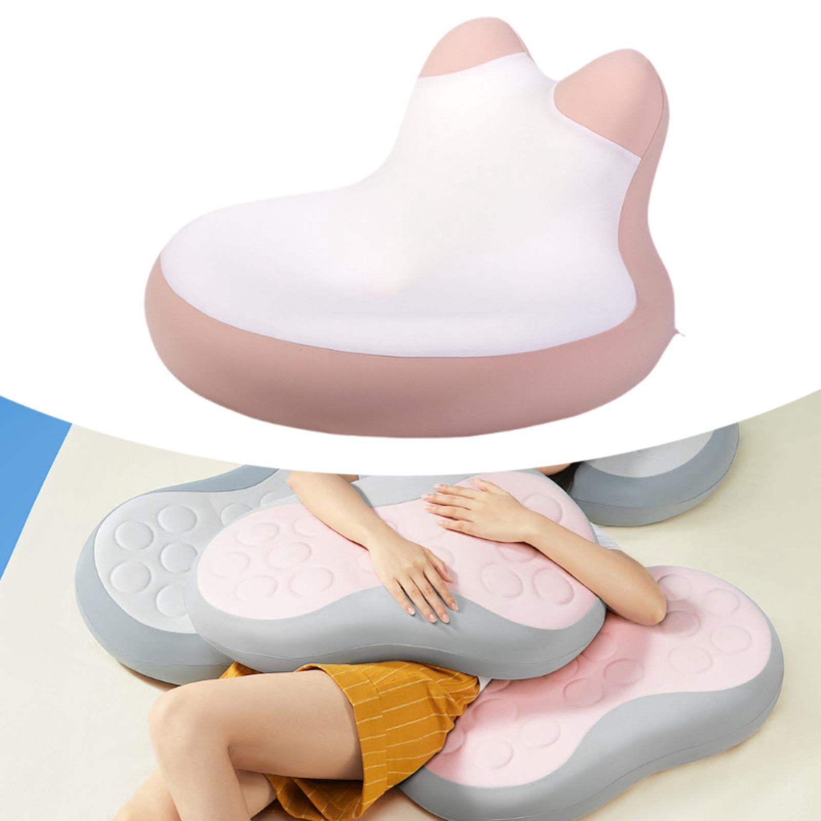 Wswqop Face Down Reading Pillow Bed Wedge Pillow Memory Foam Bedding Lying, Leaning and Pink White