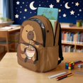 thumbnail image 3 of DISNIMO Cartoon Capybara Printed 17" School Backpack for Kids Teen Girls Lightweight Durable Bookbag with 1 Main Compartment, Front Zipper Pocket, Back to School Gift, 3 of 7