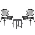 thumbnail image 1 of Patio Bistro Set – 3 Piece with 2 Chairs & Table – Modern Acapulco Rattan – Black – Garden, Balcony, 1 of 9