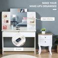 thumbnail image 4 of HOMCOM Vanity Table Makeup Dressing Table w/ Mirror Drawers Shelves White, 4 of 10