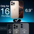 thumbnail image 2 of 5 in 1 Matte Case for iPhone 16 Pro Max 6.9-Inch with 2-Pack Each Tempered Glass Screen Protector and Camera Lens Protector, Translucent Back Shockproof Phone Cover (Black), 2 of 5