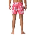 thumbnail image 3 of INSPIRE CHIC Men's Summer Hawaiian Pattern Drawstring Elastic Waist Mesh Lining Board Shorts 34 Red, 3 of 5