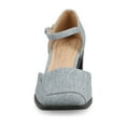 thumbnail image 6 of Journee Womens Evangeline Square Toe Stacked Heel Pumps, Widths Available, 6 of 9
