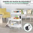 thumbnail image 2 of Carro de almacenaje metálico de 3 Niveles, Organizador de almacenaje Multifuncional, Carro de almacenaje con Ruedas para Dormitorio, salón, Cocina, baño, Oficina, 2 of 6